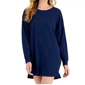 NWT Jenni Super Soft Sleepshirt Pajama Long Sleeve Nightgown Navy Sail